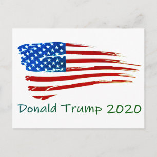 Trump 2020 - Amerikanische Flagge Postkarte