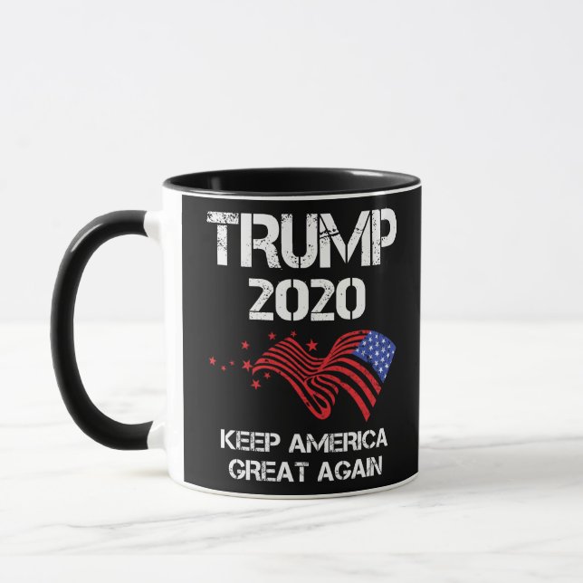 Trump 2020 Behalte Amerika wieder groß Tasse (Links)