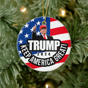 Trump 2020 Behielt Amerika groß Keramik Ornament