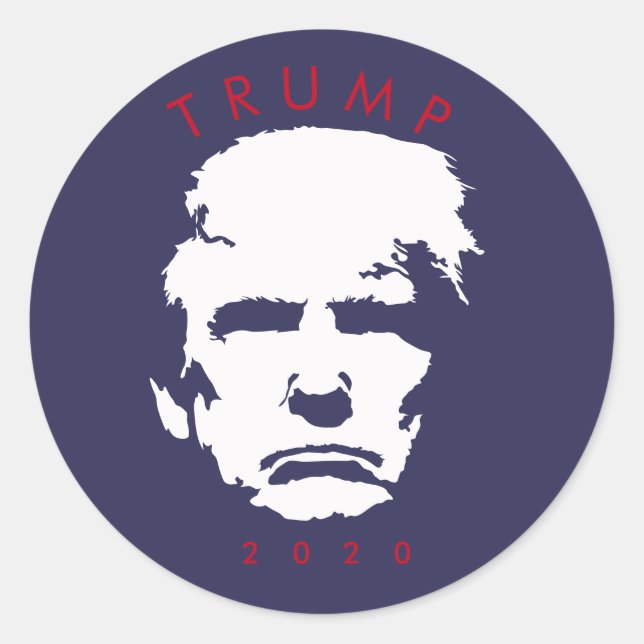 Trump 2020 - einfache Silhouette Runder Aufkleber (Vorderseite)