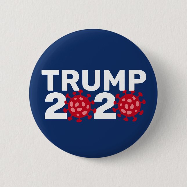 Trump 2020 - Funny Virus Red and Navy Blue Button (Vorderseite)