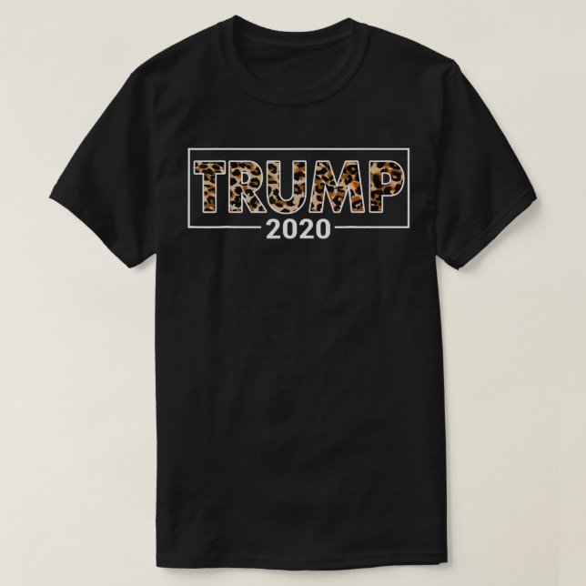 Trump 2020 Leopard-Muster T-Shirt (Design vorne)