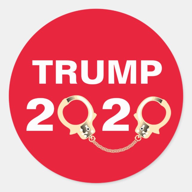 Trump 2020 mit Handschellen Runder Aufkleber (Vorderseite)