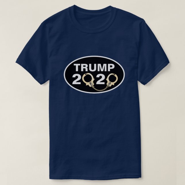 Trump 2020 mit Handschellen T-Shirt (Design vorne)