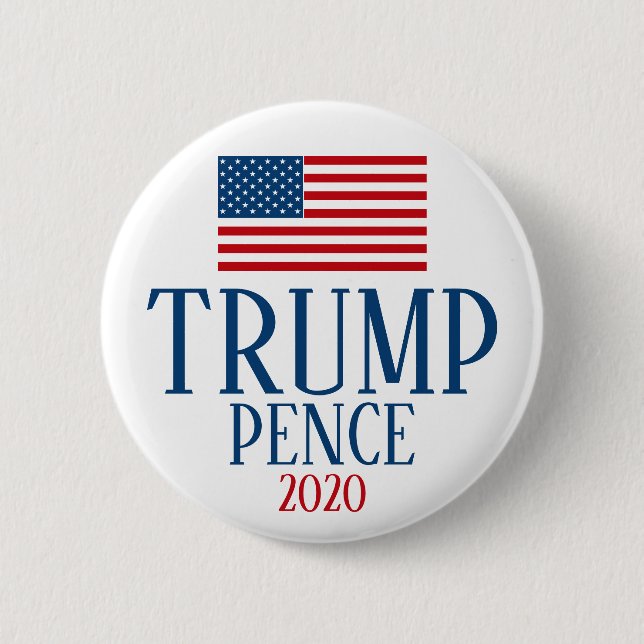 Trump 2020 - Preppy American Flag Red White Blue Button (Vorderseite)