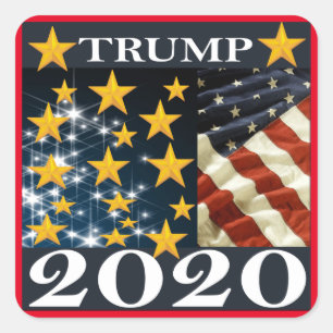 TRUMP 2020 QUADRATISCHER AUFKLEBER