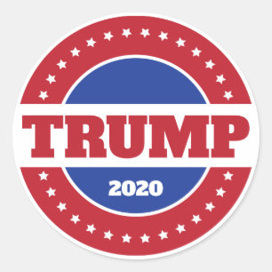 Trump 2020 Red White & Blue Runder Aufkleber