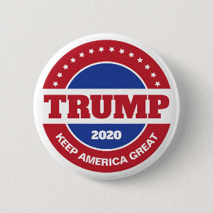 Trump 2020 Rot Weiß und Blau Button