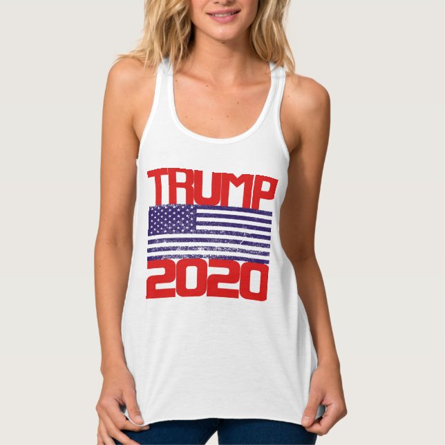 Trump 2020 Rot Weiß und Blau Tank Top (Vorderseite)