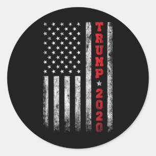 Trump 2020 - Vintage amerikanische Flagge Runder Aufkleber