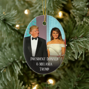 Trump 2020 Weihnachten Elegant Donald und Melania Keramik Ornament