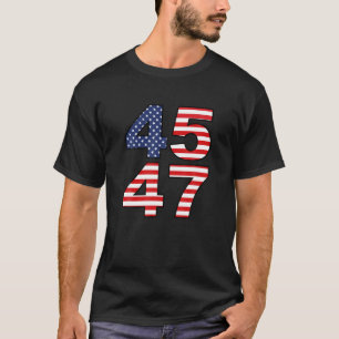 Trump 2024 45 47 Amerikanische Flagge USA 4. T-Shirt
