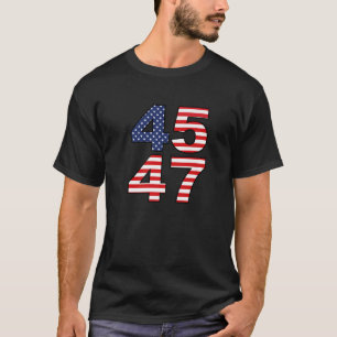 Trump 2024 45 47 Amerikanische Flagge USA 4. T-Shirt