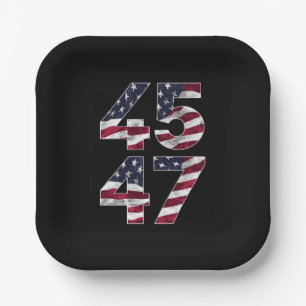 Trump 2024 45 47 Vintag USA Pappteller
