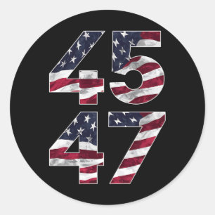 Trump 2024 45 47 Vintag USA Runder Aufkleber