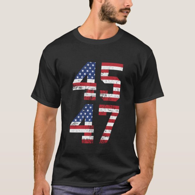 Trump 2024 45 47 Vintag USA T-Shirt (Vorderseite)