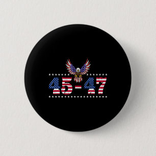 Trump 2024 45 47 Vintage amerikanische Flagge Retr Button