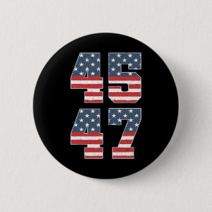 Trump 2024 45 47 Vintage amerikanische Flagge Retr Button