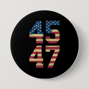 Trump 2024 45 47 Vintage amerikanische Flagge Retr Button