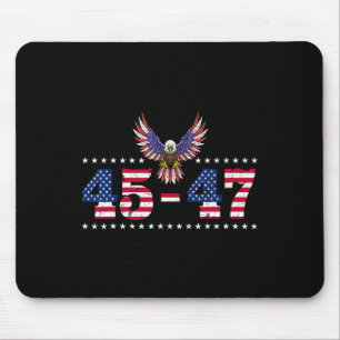 Trump 2024 45 47 Vintage amerikanische Flagge Retr Mousepad