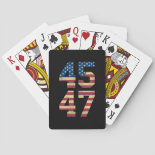 Trump 2024 45 47 Vintage Amerikanische Flagge Retr Spielkarten