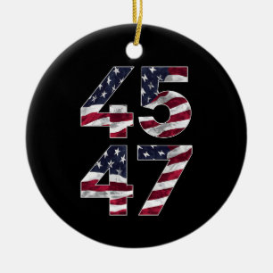Trump 2024 45 47 Vintage USA Keramik Ornament