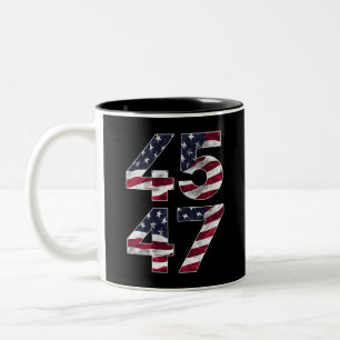 Trump 2024 45 47 Vintage USA Zweifarbige Tasse