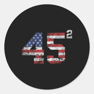 Trump 2024 45 Squared Second Term USA Vintag Runder Aufkleber