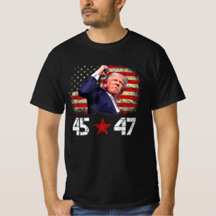 Trump 2024 47. Präsident Amerikanische Flagge Patr T-Shirt