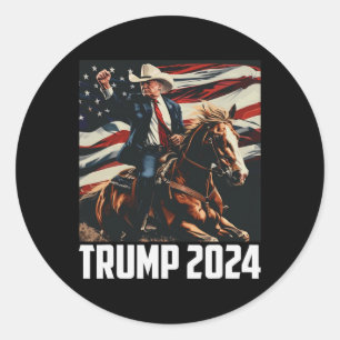 Trump 2024 4. Juli Patriotische Amerika unabhängig Runder Aufkleber