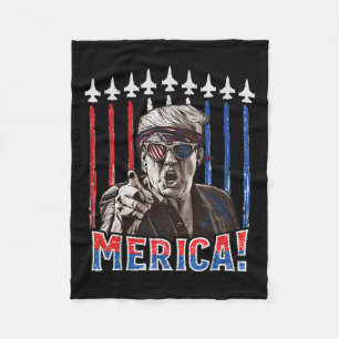 Trump 2024 4. Juli Patriotische amerikanische Flag Fleecedecke