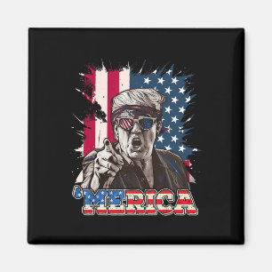Trump 2024 4. Juli Patriotische amerikanische Flag Magnet