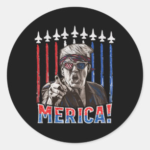 Trump 2024 4. Juli Patriotische amerikanische Flag Runder Aufkleber