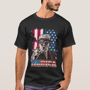 Trump 2024 4. Juli Patriotische amerikanische Flag T-Shirt