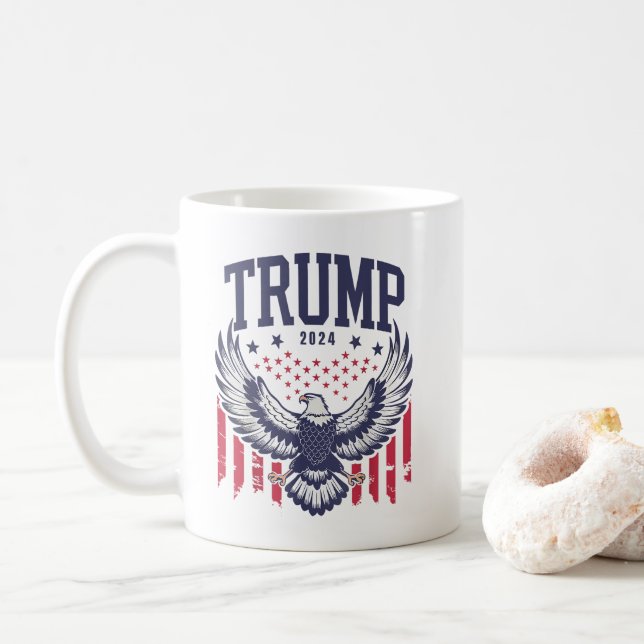 Trump 2024 America Bald Eagle Pro Trump Kaffeetasse (Mit Donut)