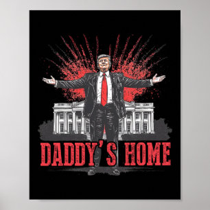 Trump 2024: Amerika Ck Daddys Zuhause Trump Pink Poster