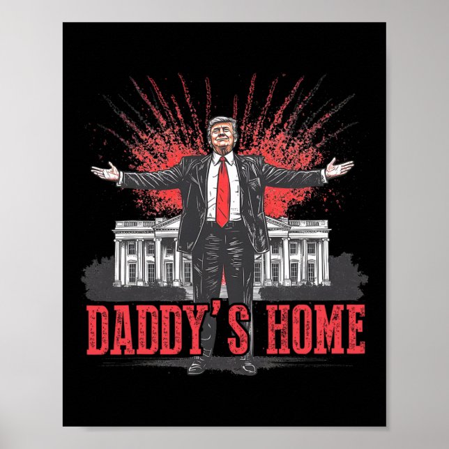 Trump 2024: Amerika Ck Daddys Zuhause Trump Pink Poster (Vorne)