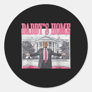 Trump 2024: Amerika Ck Daddys Zuhause Trump Pink Runder Aufkleber
