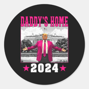 Trump 2024: Amerika Ck Daddys Zuhause Trump Pink Runder Aufkleber