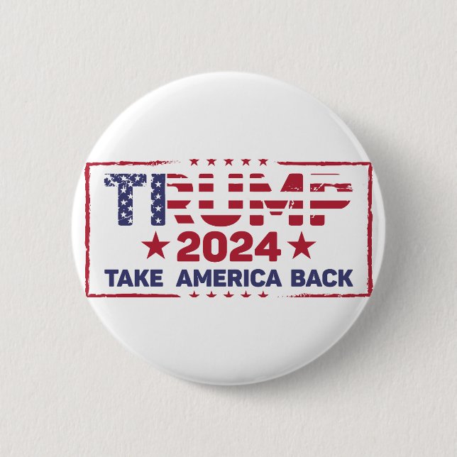 Trump 2024: Amerika groß Button (Vorderseite)