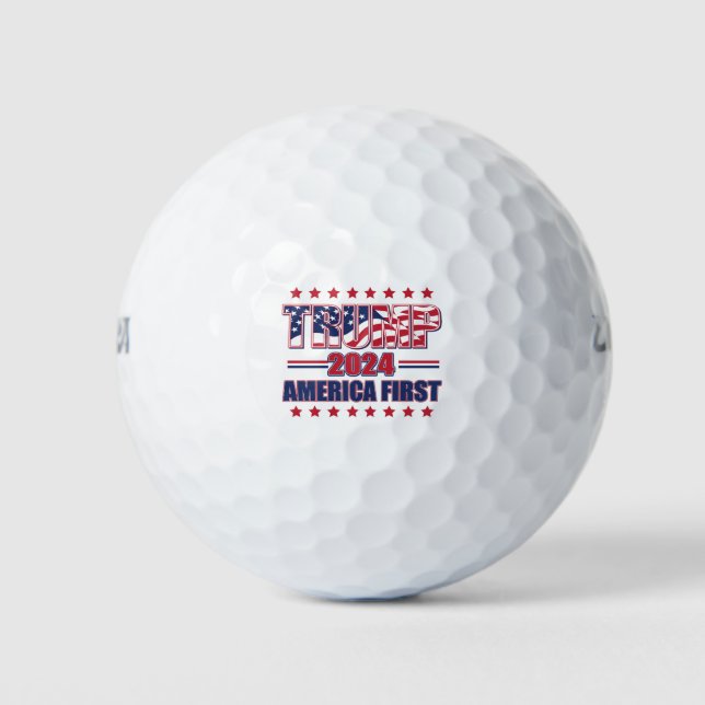 Trump 2024 Amerika zuerst Golfball (Vorderseite)