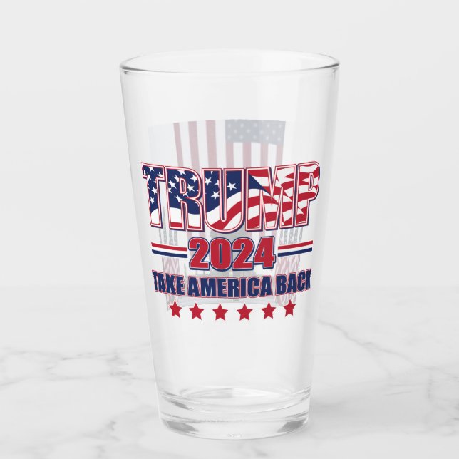 Trump 2024: Amerika zurück Glas (Vorderseite)