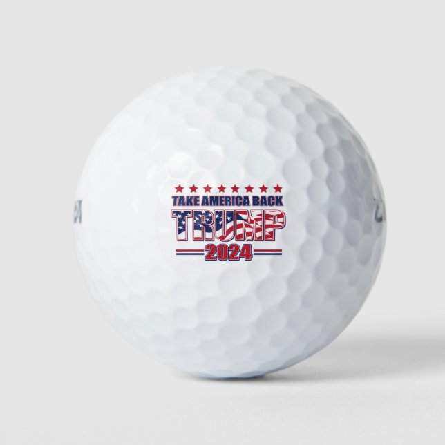TRUMP-2024: Amerika zurück Golfball (Vorderseite)
