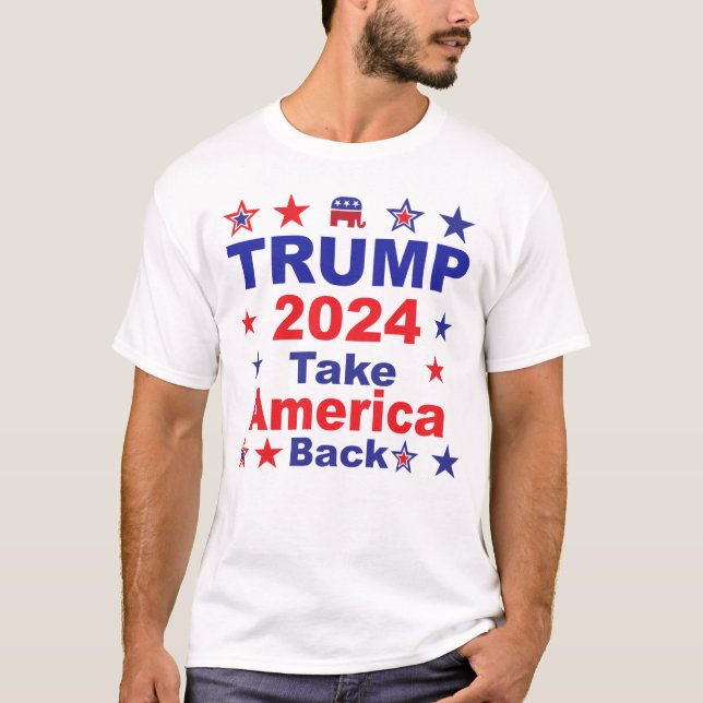 TRUMP 2024: Amerika zurück T-Shirt (Vorderseite)