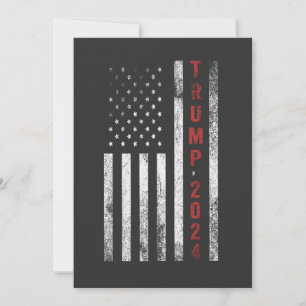 Trump 2024 Amerikanische Flagge Abgenutzt Vintage  Einladung