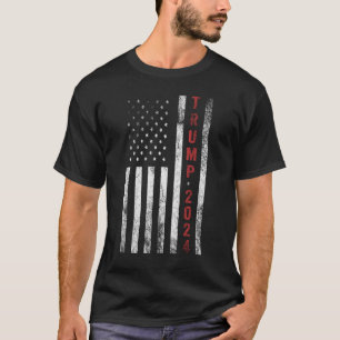 Trump 2024 Amerikanische Flagge Abgenutzt Vintage T-Shirt