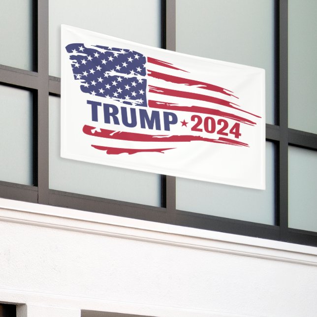 Trump 2024 - Amerikanische Flagge Banner (Äußeres Gebäude)