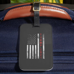 Trump 2024 Amerikanische Flagge beängstigend Vinta Gepäckanhänger