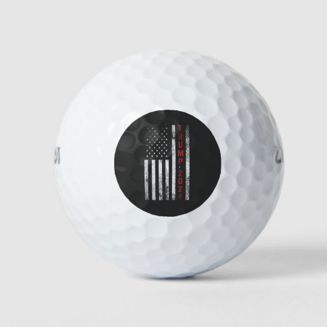 Trump 2024 Amerikanische Flagge beängstigend Vinta Golfball (Vorderseite)