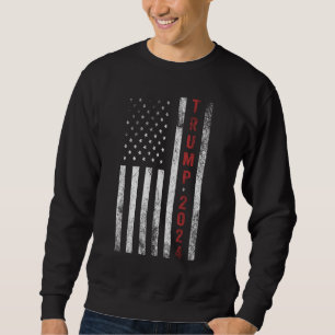 Trump 2024 Amerikanische Flagge beängstigend Vinta Sweatshirt
